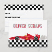 Racing Boys Vielen Dank Hinweis Dankeskarte (Vorne/Hinten)