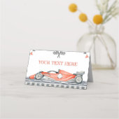 Racing Car 1. Geburtstag Zelt Platzkarte (Vorderseite)