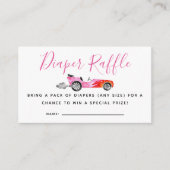 Racing Car Baby Dusche Windelwanne Raffle Ticket Begleitkarte (Vorderseite)