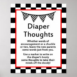 Racing Car Baby Duschzeichen DRUCKT Poster