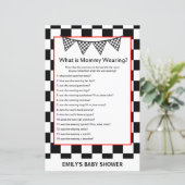 Racing Car Baby Shower Game PRINTED (Stehend Vorderseite)
