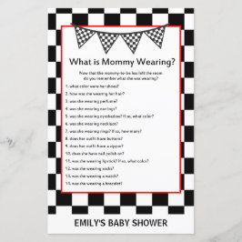 Racing Car Baby Shower Game PRINTED