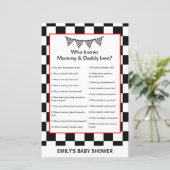 Racing Car Baby Shower Game PRINTED (Stehend Vorderseite)