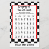 Racing Car Baby Shower Game PRINTED (Vorderseite)