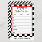 Racing Car Baby Shower Game PRINTED (Vorne/Hinten)