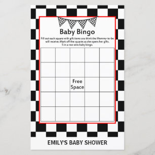 Racing Car Baby Shower Game PRINTED