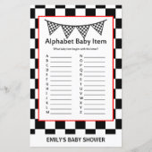 Racing Car Baby Shower Game PRINTED (Vorderseite)