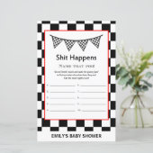 Racing Car Baby Shower Game PRINTED (Stehend Vorderseite)