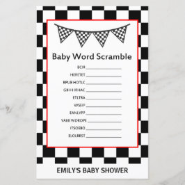 Racing Car Baby Shower Game PRINTED