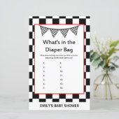 Racing Car Baby Shower Game PRINTED (Stehend Vorderseite)