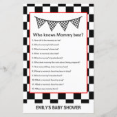 Racing Car Baby Shower Game PRINTED (Vorderseite)