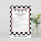 Racing Car Baby Shower Game PRINTED (Stehend Vorderseite)
