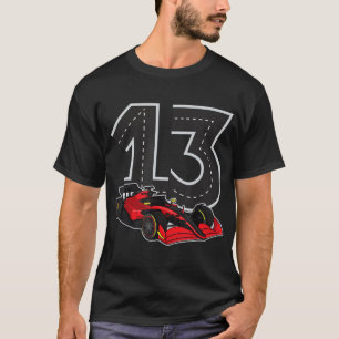 Racing Car Birthday Boy Race Track Number 13 Jahre T-Shirt