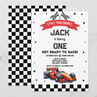 Racing Car Birthday Einladung