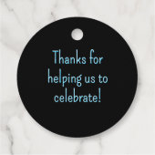 Racing Car Black & Cyan Any Age Man's Party der 19 Geschenkanhänger (Rückseite)