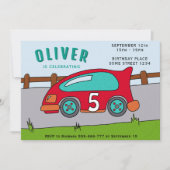 Racing Car Boy Geburtstagsparty Einladung (Vorderseite)