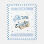 Racing Car Checkered Blue Flag Little Racer Fleecedecke (Vorderseite)