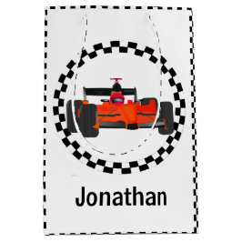 Racing Car Checkered Muster Geschenktasche Mittlere Geschenktüte