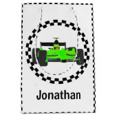 Racing Car Checkered Muster Geschenktasche Mittlere Geschenktüte (Vorderseite)
