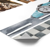 Racing Car First Birthday Party Meilenstein Zeiche Poster (Ecke)