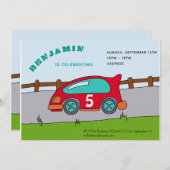Racing Car Geburtstagsparty Einladung (Vorne/Hinten)