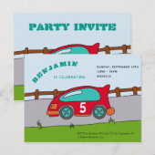 Racing Car Geburtstagsparty Einladung (Vorne/Hinten)