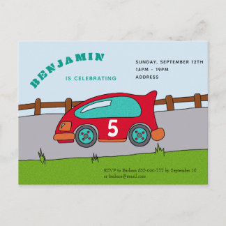 Racing Car Geburtstagsparty Einladung