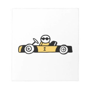 Racing Car Illustration auf T - Shirt gedruckt Notizblock