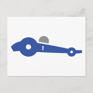 Racing Car Illustration auf T - Shirt gedruckt Postkarte