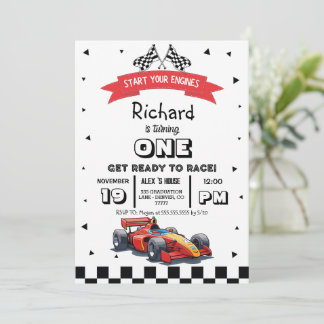 Racing Car Kindergeburtstag Einladung