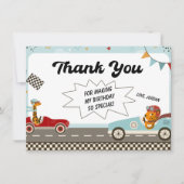 Racing Car Motor Geburtstag Danke Karte (Vorderseite)
