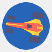 Racing Car Racetrack Baby Boy Dedication Runder Aufkleber (Vorderseite)