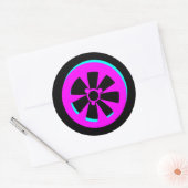 Racing Car Rim Neon Pink Black Car Runder Aufkleber (Umschlag)
