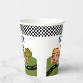 Racing Car Road House Individuelle Name Geburtstag Pappbecher (Rechts)