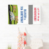 Racing Car Road Houses Boy Birthday Banner (Insitu)