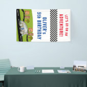 Racing Car Road Houses Boy Birthday Banner (Messeveranstaltung)