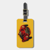Racing Car Rot Gelb Altes Auto Gepäckanhänger (Vorderseite vertikal)