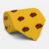 Racing Car Rot Gelb Altes Auto Krawatte (Gerollt)