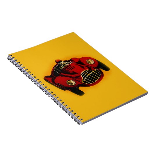 Racing Car Rot Gelb Altes Auto Notizblock (Rechte Seite)