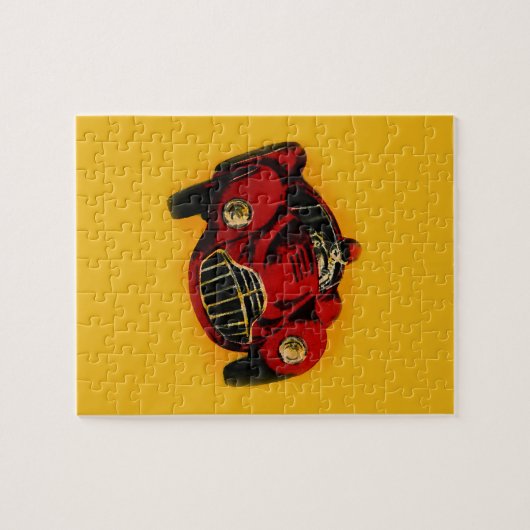 Racing Car Rot Gelb Altes Auto Puzzle (Horizontal)