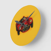 Racing Car Rot Gelb Altes Auto Runde Wanduhr (Winkel)