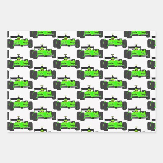 Racing Car Tile Design Wrapping Paper Sheets Geschenkpapier Set (Vorderseite 3)