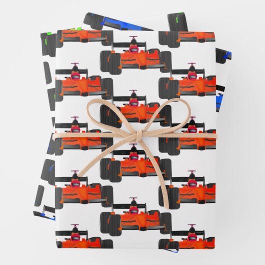 Racing Car Tile Design Wrapping Paper Sheets Geschenkpapier Set (Beispiel)