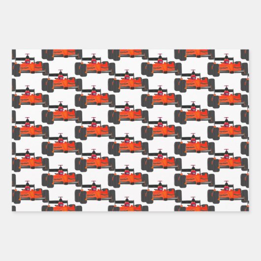 Racing Car Tile Design Wrapping Paper Sheets Geschenkpapier Set (Vorderseite)