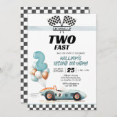Racing Car Two Fast 2. Geburtstag Einladung (Vorne/Hinten)