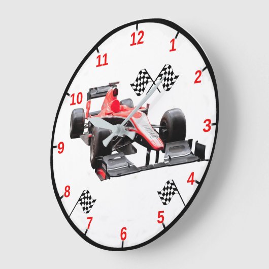 Racing Car Wall Clock Große Wanduhr (Winkel)