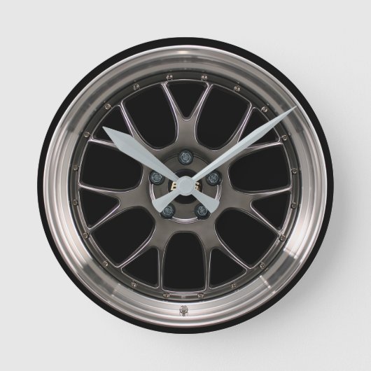 Racing Car Wheel Rim Gran Turismo Film GT7 Runde Wanduhr (Vorderseite)
