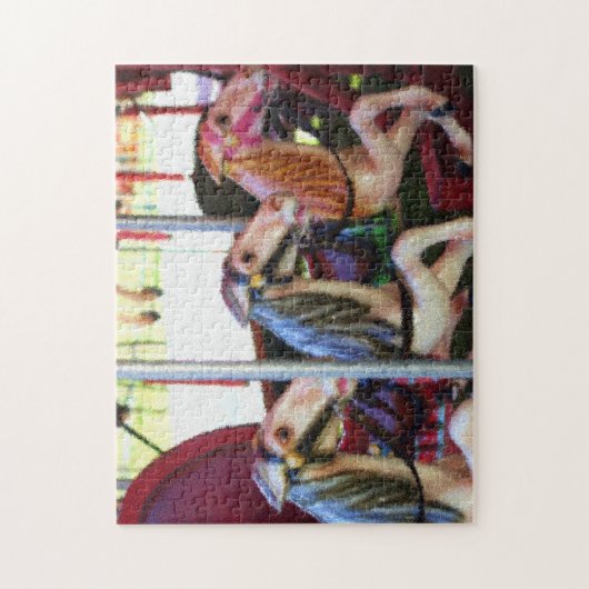Racing Carousel Pferde Foto Malerei Puzzle (Vertikal)