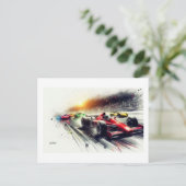 Racing Cars at High Speed, Postkarte (Stehend Vorderseite)