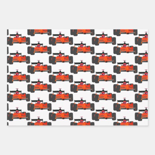 Racing Cars geteerte Design Wrapping Paper Sheets Geschenkpapier Set (Vorderseite 2)